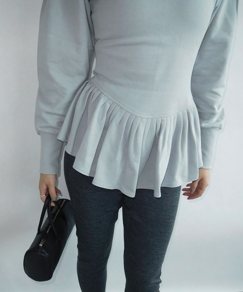 EDIT. FOR LULU（エディットフォールル）の「angielala LULU  ペプラムスウェット（Tシャツ/カットソー・レディース・チャコールグレー/ネイビー・FREE）」の5枚目の写真
