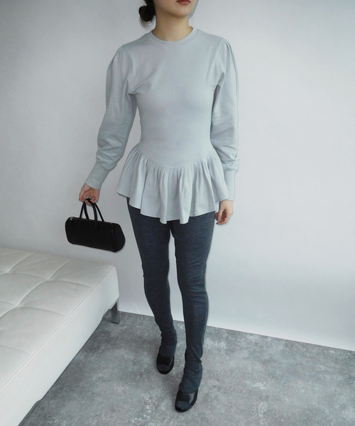 EDIT. FOR LULU（エディットフォールル）の「angielala LULU  ペプラムスウェット（Tシャツ/カットソー・レディース・チャコールグレー/ネイビー・FREE）」の6枚目の写真