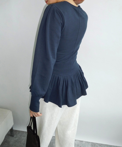 EDIT. FOR LULU（エディットフォールル）の「angielala LULU  ペプラムスウェット（Tシャツ/カットソー・レディース・チャコールグレー/ネイビー・FREE）」の7枚目の写真