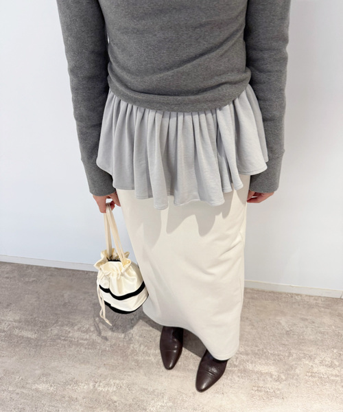 EDIT. FOR LULU（エディットフォールル）の「angielala LULU  ペプラムスウェット（Tシャツ/カットソー・レディース・チャコールグレー/ネイビー・FREE）」の11枚目の写真