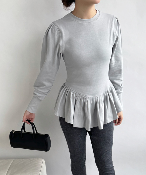 EDIT. FOR LULU（エディットフォールル）の「angielala LULU  ペプラムスウェット（Tシャツ/カットソー・レディース・チャコールグレー/ネイビー・FREE）」の13枚目の写真