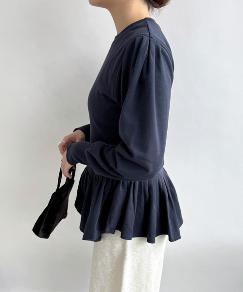 EDIT. FOR LULU（エディットフォールル）の「angielala LULU  ペプラムスウェット（Tシャツ/カットソー・レディース・チャコールグレー/ネイビー・FREE）」の16枚目の写真