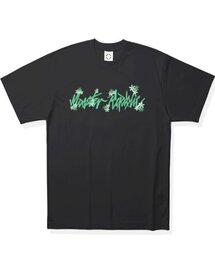 ムーブメントベーシックフラワーグリーンTシャツブラック