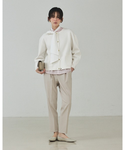 qualite(カリテ)の「ダブルフェイスニットカーデ/オフィスカジュアル/羽織り/春服(シャツ/ブラウス・レディース・ネイビー/オフホワイト・フリー)」の11枚目の写真