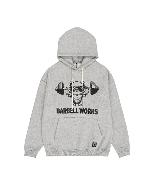 BARBELLWORKS（バーベルワークス）の「ベア起毛フードパーカー（パーカー・メンズ・ホワイト/ブラック/グレー・LARGE/X-LARGE）」の3枚目の写真