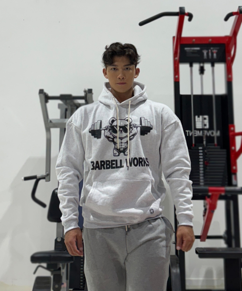 BARBELLWORKS（バーベルワークス）の「ベア起毛フードパーカー（パーカー・メンズ・ホワイト/ブラック/グレー・LARGE/X-LARGE）」の4枚目の写真