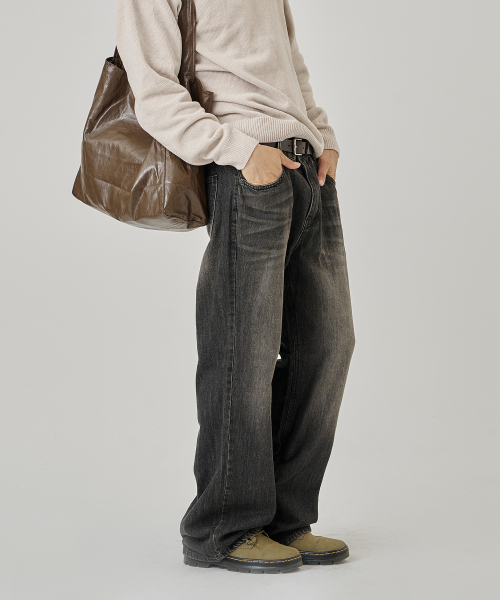 THE-ABON(エイボン)の「イチワイドブーツカットブラック(デニムパンツ・メンズ・ブラック・LARGE/SMALL/MEDIUM)」の3枚目の写真