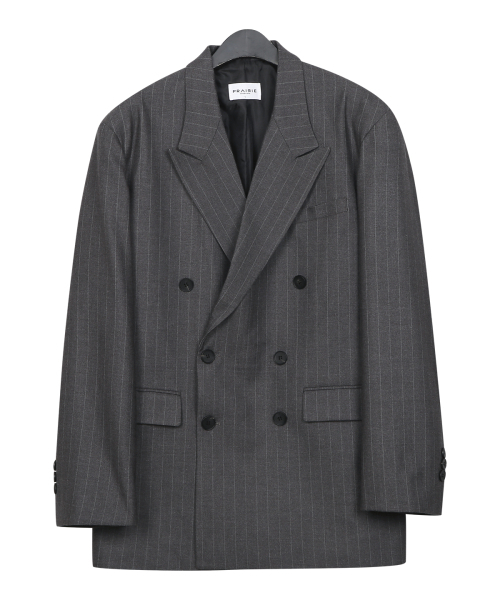 PRAIRIE(KR)(プレーリー)の「ストライプダブルブレザー(グレー)(テーラードジャケット・メンズ・その他・SMALL/MEDIUM/LARGE)」の3枚目の写真