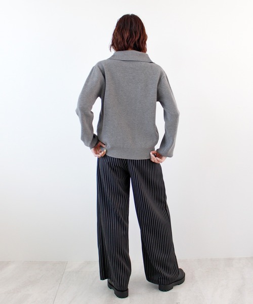 ABYS(アビス)の「ボタンデザイン2WAYハイネックニット(ニット/セーター・レディース・ベージュ/チャコールグレー/カーキ・FREE)」の18枚目の写真