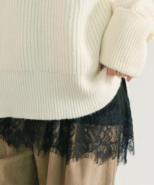 裾レースシアートップス（Tシャツ/カットソー）｜KOBE LETTUCE
