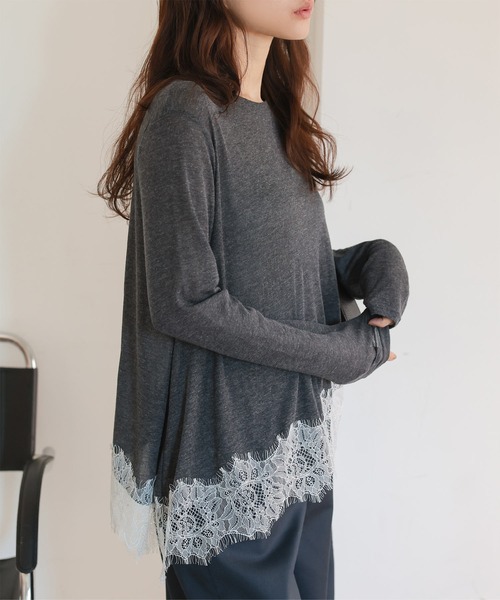 cccmalie シーマリー 裾レースシアー長袖カットソー　38 新品未開封】cccmalie シーマリー 裾レースシアー長袖カットソー 38