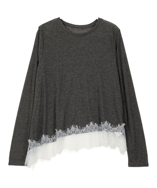 裾レースシアートップス（Tシャツ/カットソー）｜KOBE LETTUCE