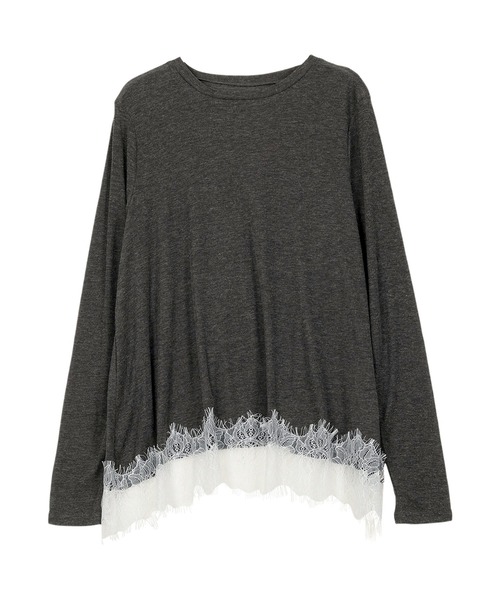 裾レースシアーカットソー　シーマリー cccmalie 裾レースシアーカットソーシーマリー cccmalie