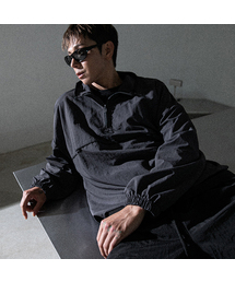 BURNING CAPONE（バーニングカポネ）の「BCナイロンロゴ刺繍アノラック（チャコール）（ナイロンジャケット）」