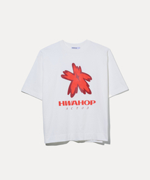 (ACT03 オガム) フラワーリラックス半袖Tシャツ WH