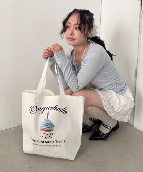 Loueme（ルエム）の「ファンシーカップケーキトートバッグ（トートバッグ・レディース・ナチュラル/ブラック/ホワイト・FREE）」の19枚目の写真