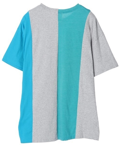 ＪＵＧＬＡＮＳ（ユグランス）の「【KISS,TOKYO】リメイクTシャツ ブルー×グレー インディアン（Tシャツ/カットソー・メンズ・その他・ONE SIZE）」の2枚目の写真