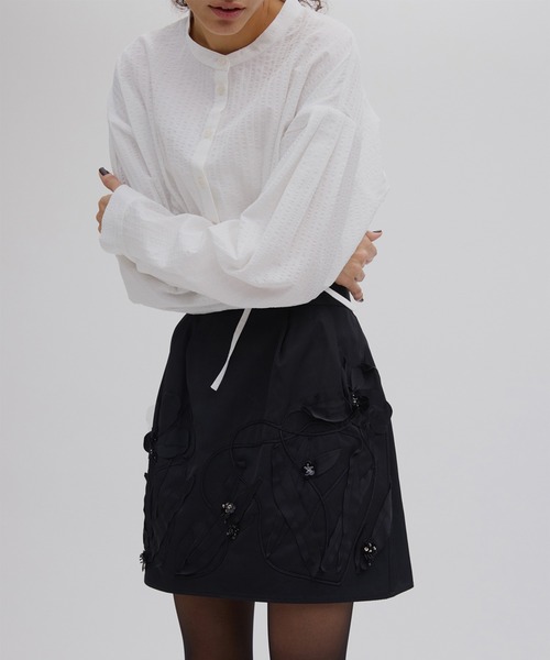 Ameri（アメリ）の「UND FLOUR MOTIF MINI SKIRT（スカート）」 - WEAR