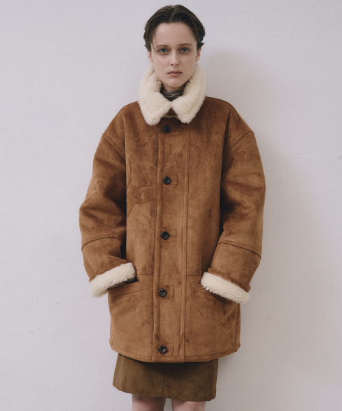 MIDNLOW(ミッドアンドロー)の「Acoustic Suede Shearling Coat(ムートンコート・レディース・その他・FREE)」の4枚目の写真