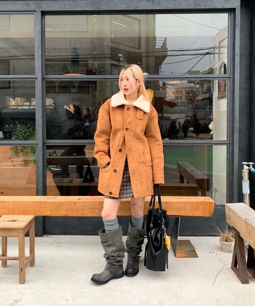 MIDNLOW(ミッドアンドロー)の「Acoustic Suede Shearling Coat(ムートンコート・レディース・その他・FREE)」の7枚目の写真