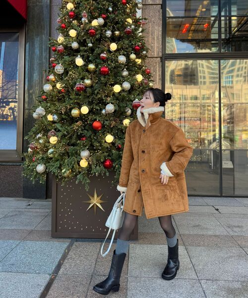 MIDNLOW(ミッドアンドロー)の「Acoustic Suede Shearling Coat(ムートンコート・レディース・その他・FREE)」の8枚目の写真