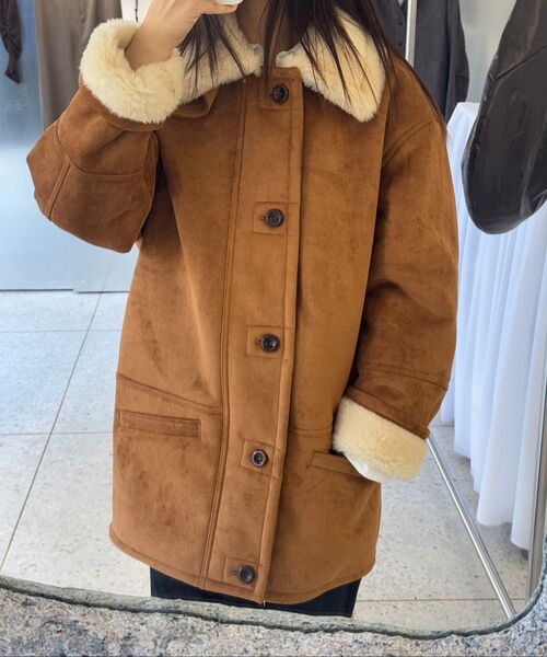 MIDNLOW(ミッドアンドロー)の「Acoustic Suede Shearling Coat(ムートンコート・レディース・その他・FREE)」の2枚目の写真