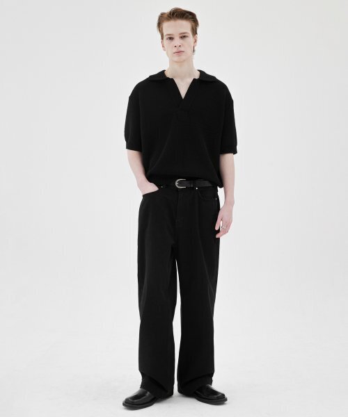 MUILL(ミュール)の「チャンキー クロップカラー ニット (ブラック)(ニット/セーター・メンズ・その他・LARGE)」の3枚目の写真