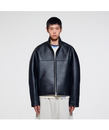 ERA（エラ）の「UNISEX FAUX LEATHER OVERSIZED BALL JACKET - BLACK（ライダースジャケット）」