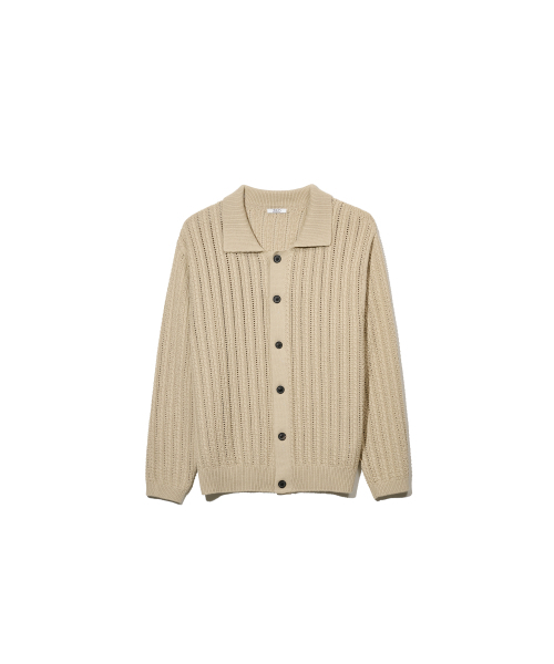 ZNO（ジーアンドオー）の「クローシェニットカーディガン（ベージュ）（カーディガン/ボレロ・メンズ・その他・LARGE/MEDIUM）」の2枚目の写真