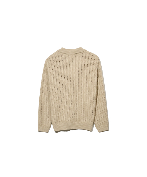 ZNO（ジーアンドオー）の「クローシェニットカーディガン（ベージュ）（カーディガン/ボレロ・メンズ・その他・LARGE/MEDIUM）」の3枚目の写真