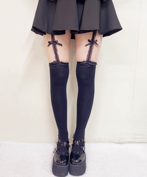 ダブルりぼんガーターニーハイ（ソックス/靴下）｜MA*RS（アメーバー