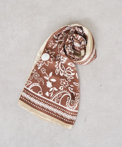 SHENERY（シーナリー）の「ペイズリースカーフ（バンダナ/スカーフ・レディース・ブラウン/ネイビー・FREE）」の2枚目の写真