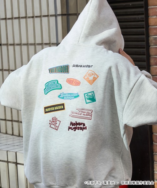 呪術廻戦(ジュジュツカイセン)の「【呪術廻戦】別注 プリント 刺繍 オーバーサイズ プルオーバー パーカー(パーカー・メンズ・オートミール/スミクロ/ネイビー・M/L)」の8枚目の写真