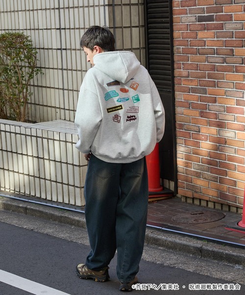 呪術廻戦(ジュジュツカイセン)の「【呪術廻戦】別注 プリント 刺繍 オーバーサイズ プルオーバー パーカー(パーカー・メンズ・オートミール/スミクロ/ネイビー・M/L)」の9枚目の写真