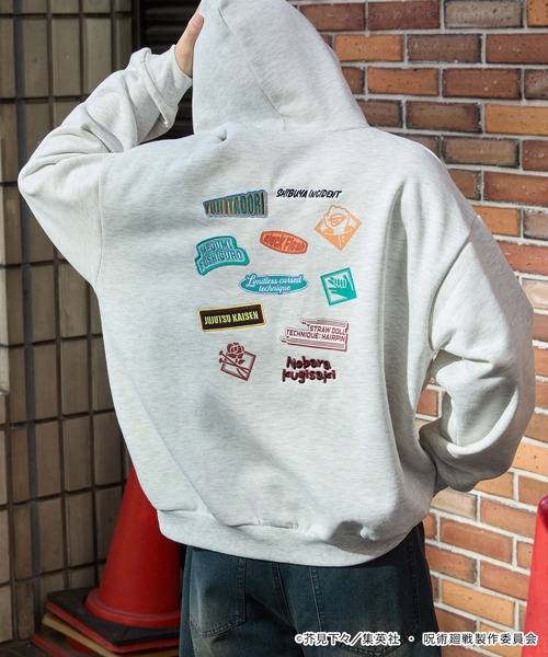 呪術廻戦(ジュジュツカイセン)の「【呪術廻戦】別注 プリント 刺繍 オーバーサイズ プルオーバー パーカー(パーカー・メンズ・オートミール/スミクロ/ネイビー・M/L)」の12枚目の写真