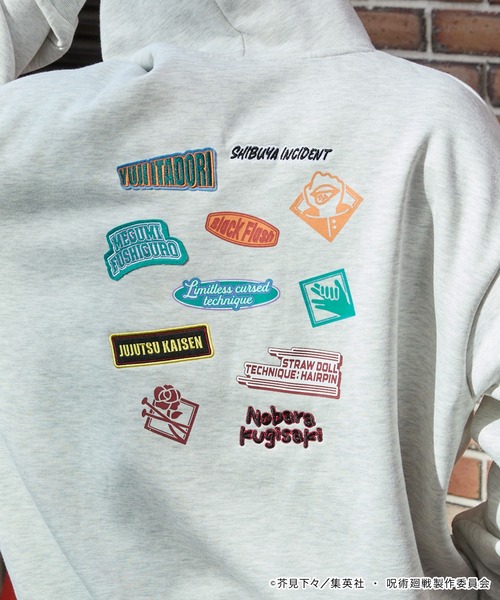 呪術廻戦(ジュジュツカイセン)の「【呪術廻戦】別注 プリント 刺繍 オーバーサイズ プルオーバー パーカー(パーカー・メンズ・オートミール/スミクロ/ネイビー・M/L)」の13枚目の写真