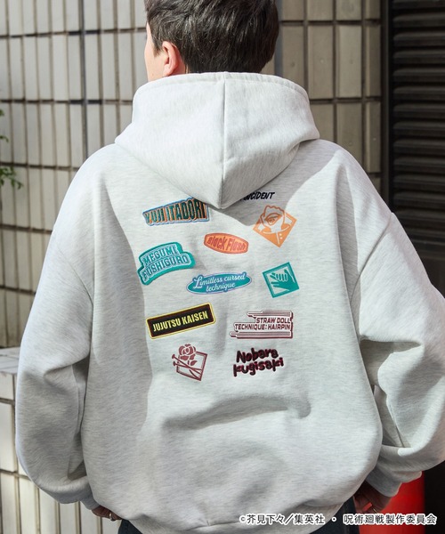 呪術廻戦(ジュジュツカイセン)の「【呪術廻戦】別注 プリント 刺繍 オーバーサイズ プルオーバー パーカー(パーカー・メンズ・オートミール/スミクロ/ネイビー・M/L)」の14枚目の写真