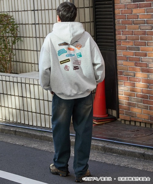 呪術廻戦(ジュジュツカイセン)の「【呪術廻戦】別注 プリント 刺繍 オーバーサイズ プルオーバー パーカー(パーカー・メンズ・オートミール/スミクロ/ネイビー・M/L)」の18枚目の写真