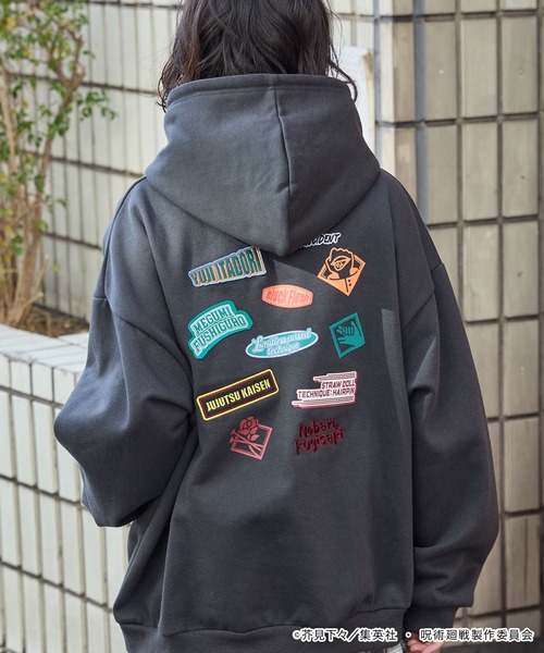 呪術廻戦(ジュジュツカイセン)の「【呪術廻戦】別注 プリント 刺繍 オーバーサイズ プルオーバー パーカー(パーカー・メンズ・オートミール/スミクロ/ネイビー・M/L)」の21枚目の写真