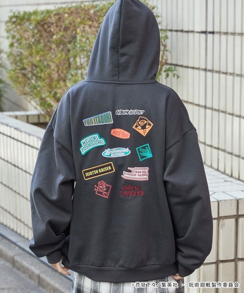 呪術廻戦(ジュジュツカイセン)の「【呪術廻戦】別注 プリント 刺繍 オーバーサイズ プルオーバー パーカー(パーカー・メンズ・オートミール/スミクロ/ネイビー・M/L)」の22枚目の写真