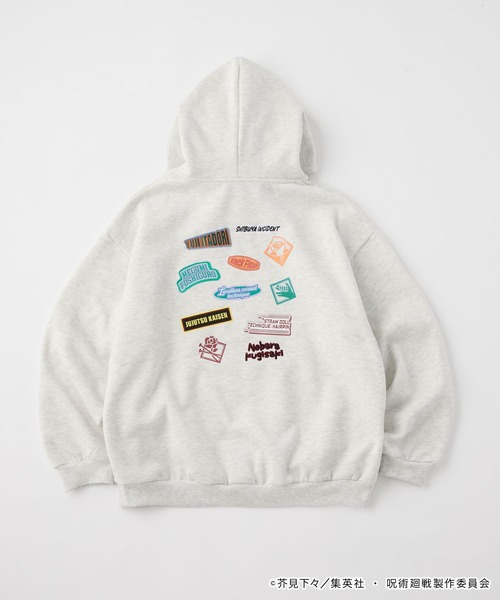 呪術廻戦】別注 プリント 刺繍 オーバーサイズ プルオーバー パーカー