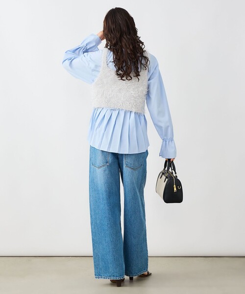 NOLLEY’S Sophi（ノーリーズソフィ）の「《手洗い可能》ラメシャギー2WAYビスチェ（ニット/セーター・レディース・シルバー/ベージュ・38）」の5枚目の写真