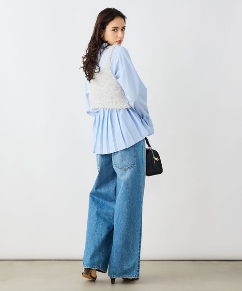 NOLLEY’S Sophi（ノーリーズソフィ）の「《手洗い可能》ラメシャギー2WAYビスチェ（ニット/セーター・レディース・シルバー/ベージュ・38）」の6枚目の写真