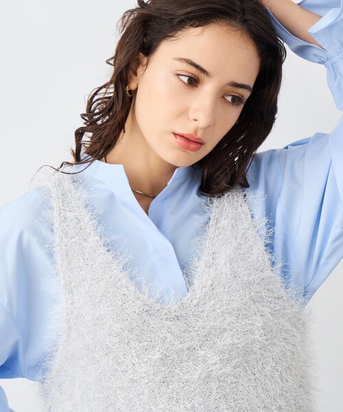 NOLLEY’S Sophi（ノーリーズソフィ）の「《手洗い可能》ラメシャギー2WAYビスチェ（ニット/セーター・レディース・シルバー/ベージュ・38）」の12枚目の写真