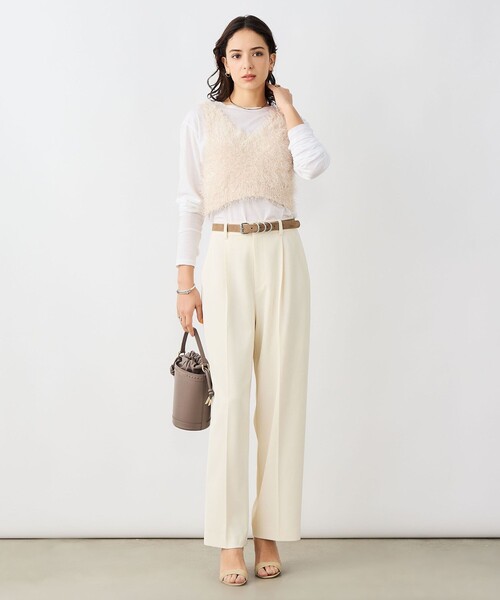 NOLLEY’S Sophi（ノーリーズソフィ）の「《手洗い可能》ラメシャギー2WAYビスチェ（ニット/セーター・レディース・シルバー/ベージュ・38）」の13枚目の写真