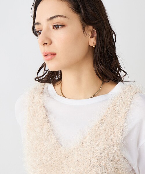 NOLLEY’S Sophi（ノーリーズソフィ）の「《手洗い可能》ラメシャギー2WAYビスチェ（ニット/セーター・レディース・シルバー/ベージュ・38）」の21枚目の写真