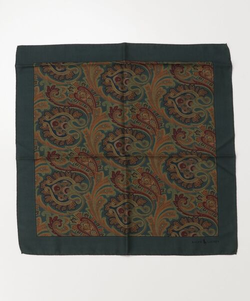 POLO RALPH LAUREN（ポロ ラルフ ローレン）の「ペイズリー ウールシルク バンダナ（バンダナ/スカーフ・メンズ・グリーン・ONE）」の3枚目の写真
