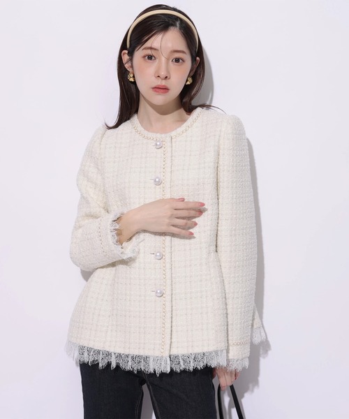 Rirandture（リランドチュール）の「ツィードペプラムジャケット（その他アウター・レディース・オフホワイト・1/2）」の6枚目の写真