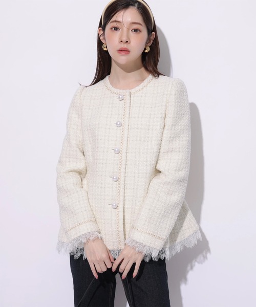 Rirandture（リランドチュール）の「ツィードペプラムジャケット（その他アウター・レディース・オフホワイト・1/2）」の7枚目の写真