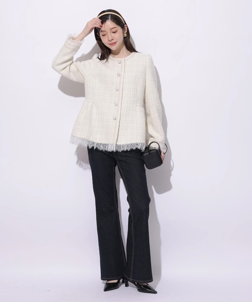 Rirandture（リランドチュール）の「ツィードペプラムジャケット（その他アウター・レディース・オフホワイト・1/2）」の9枚目の写真